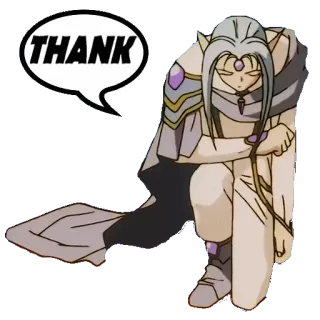 😀 THANK obrigado, gratidão, anime, mangá, elfo telegram sticker