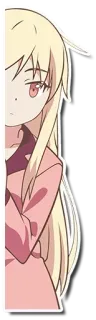 😐 аниме, девушка, блондинка, розовый, персонаж telegram sticker