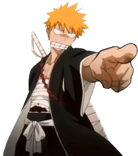 👉 Ichigo Kurosaki Bleach Anime, Manga, Ichigo, Bleach, Postać, rude włosy whatsapp sticker