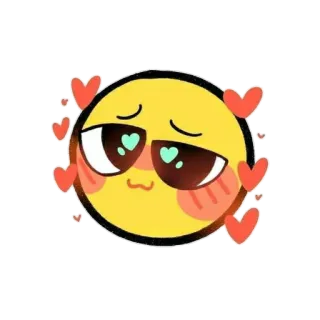 😥 amore, cuori, emoji, cartoni animati, espressione, carino telegram sticker