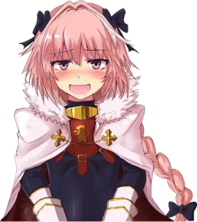 😳 Astolfo Anime, Trap, Mignon, Cheveux Roses, Rougir, Personnage d'animé telegram sticker