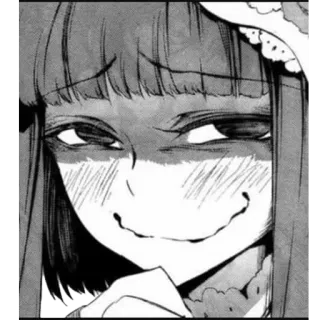 😈 Anime, Manga, Sorrisetto, Spaventoso, Ragazza, Femminile, Sorridendo, Malvagio telegram sticker