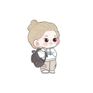 🍥 Q版, 可爱, 卡哇伊, 背包, 卡通 telegram sticker