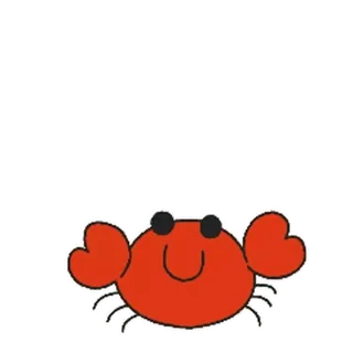 🦀 crabe, dessin animé, rouge, mer, animal, mignon whatsapp sticker