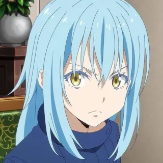 🌟 Rimuru Tempest That Time I Got Reincarnated as a Slime anime, Rimuru Tempest, slime, blue hair, isekai, manga telegram sticker