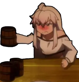 🍺 anime, drinking, angry, alcohol, cartoon telegram sticker