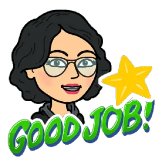 👍 GOOD JOB! bien hecho, logro, éxito, felicitaciones, estrella, bitmoji telegram sticker