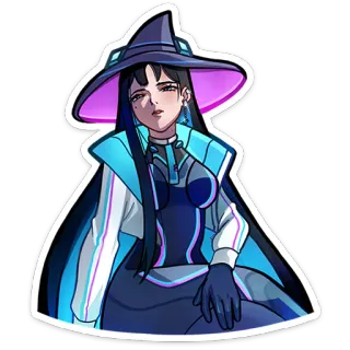 🧙 女巫, 女人, 幻想, 魔法, 动漫, 插画, 卡通 telegram sticker