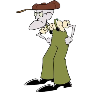 👴 Eustace Bagge Courage the Cowardly Dog Dessin animé, Effrayant, Vieil homme, Grincheux, Eustace telegram sticker