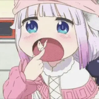 🔮 Kanna Kamui Miss Kobayashi's Dragon Maid Anime, Kanna, Kawaii, Dragão, Fofo telegram sticker