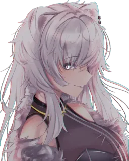 😊 Anime, Fille, Cheveux Blancs, Femme, Mignon, Art whatsapp sticker