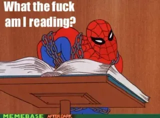 📖 Spider-Man What the fuck am I reading? spider-man, reading, comics, meme, funny telegram sticker