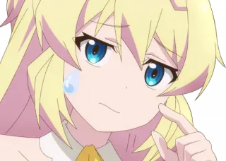 😅 anime, girl, blonde, sad, crying telegram sticker