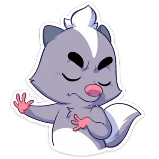 🙅‍♂️ Stinktier, Cartoon, Tier, süß, Ausdruck, Figur telegram sticker