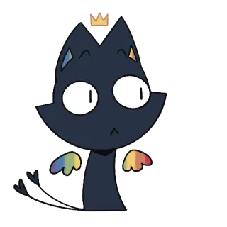 😲 mèo, cầu vồng, vương miện, hoạt hình, nhãn dán, nhân vật telegram sticker