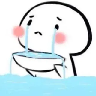 😭 chorando, triste, água, lágrimas, emoção whatsapp sticker