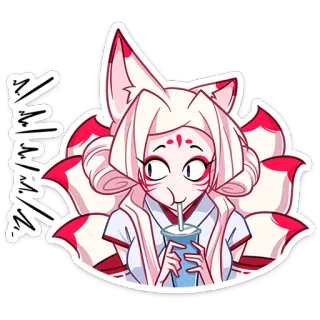😳 スッ Anime, Manga, Fille renard, Boisson, Kawaii telegram sticker
