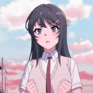 🐰 Mai Sakurajima Rascal Does Not Dream of Bunny Girl Senpai anime, bunny girl senpai, mai sakurajima, school uniform telegram sticker