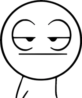 😑 autocollant, dessin animé, blanc, minimaliste whatsapp sticker