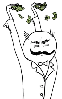 💸 money, cartoon, rich, celebration, wealth whatsapp sticker