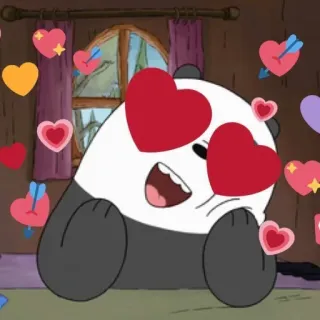 💗 Panda We Bare Bears Cartoon, Panda, Herz, Liebe, Süß, We Bare Bears whatsapp sticker