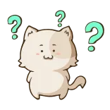 ❓ gato, pontos de interrogação, confusão, fofo, desenho animado telegram sticker
