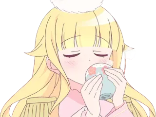 ☕️ Anime, Cartone animato, Bere tè, Kawaii, Carino whatsapp sticker