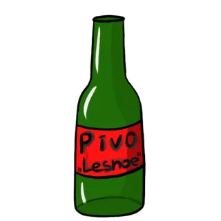🍺 Pivo Lesnoe birra, alcol, bevanda, bibita, bottiglia, pivo telegram sticker