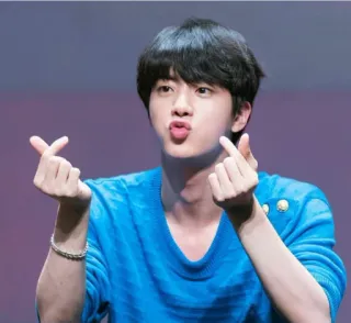 ❤️ Jin Kpop, Idole, Chanteur, Musique, Divertissement, Signe d'amour, K-Pop telegram sticker