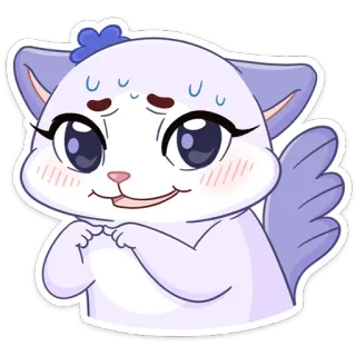 😅 cat, anime, cartoon, cute, adorable, cat sticker whatsapp sticker