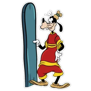 🏄‍♀️ Goofy глупый, мультфильм, Дисней, персонаж, лыжи, лыжи telegram sticker