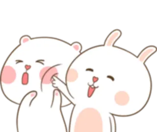 🤗 süß, Hase, Tier, Freundschaft, Cartoon, fröhlich, heiter telegram sticker