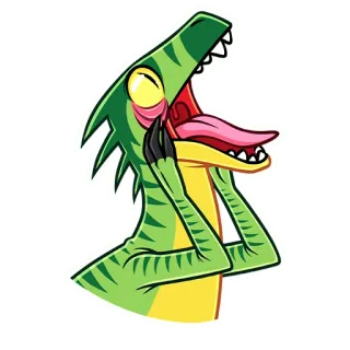 😱 dinosaurio, dibujos animados, reptil, divertido, pegatina telegram sticker