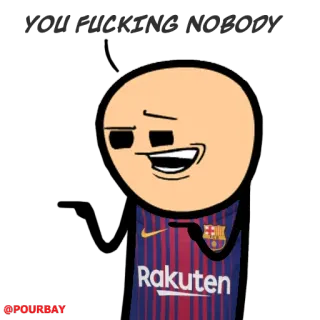 😂 YOU FUCKING NOBODY 漫画, 不快, 罵り言葉, 侮辱, ジョーク telegram sticker