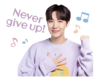 ✊ Never give up! jhope, kpop, motivation, positif, musique, chanteur, corée telegram sticker