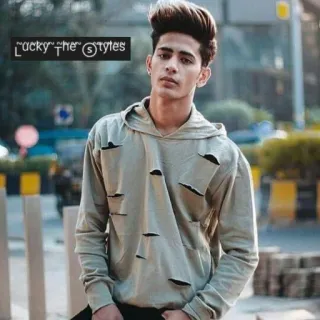 😇 Lucky the styles persona, hombre, estilo, moda, sudadera con capucha whatsapp sticker
