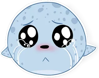 😭 hải cẩu, khóc, buồn, nước mắt, dễ thương, cảm xúc, kawaii telegram sticker