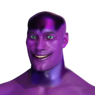 👽 violet, visage, homme, effrayant, sourire telegram sticker
