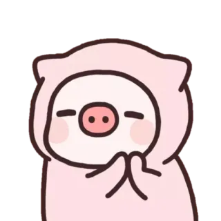 👏 かわいい, 豚, 動物, ステッカー, ピンク, マンガ telegram sticker