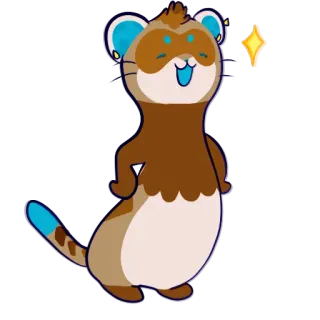 🎈 ferret, cute, animal, cartoon, sparkle, happy, adorable telegram sticker
