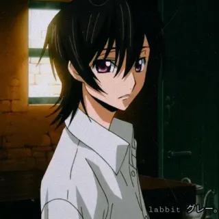 🎭 Lelouch Lamperouge Code Geass labbit グレー。 アニメ, キャラクター, コードギアス, ルルーシュ・ランペルージ, 漫画 whatsapp sticker