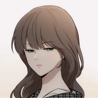 🕯 Anime Mädchen, Brünette, Weiblich, Frau, Porträt, Cartoon, Illustration telegram sticker