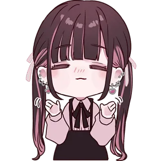 🙅‍♀ sticker, cartoon, anime, meisje, schattig, chibi telegram sticker