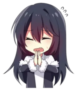 🙏 Animé, Chibi, Mignon, Fille, Suppliant, Kawaii telegram sticker