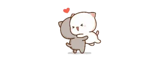 🤗 귀여운, 귀엽다, 고양이, 포옹, 사랑, 복숭아, 고마, 모찌 telegram sticker