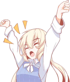 🙌 anime, girl, yawning, cute, kawaii, stretching telegram sticker