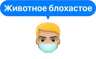 🐶 Животное блохастое russo, emoji, mascherina medica telegram sticker