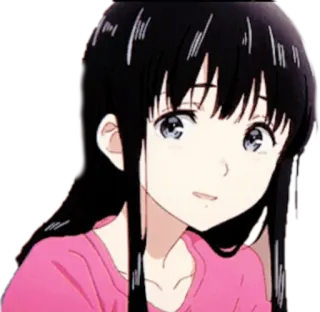 😄 anime, girl, cute, pink shirt telegram sticker