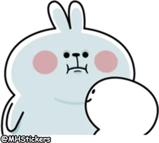 😐 @MHStickers sticker, cartoon, rabbit, bunny, cute, mhsstickers telegram sticker