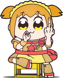 🖕 anime, mittelfinger, beleidigend, aufkleber, cartoon telegram sticker